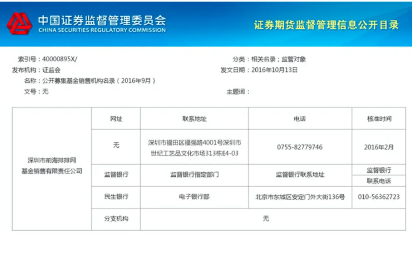 证监会基金销售机构名录